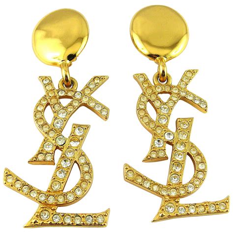 gold ysl earring|YSL earrings for sale.